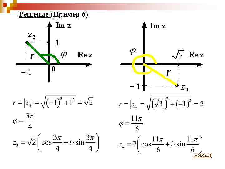 Решение (Пример 6). назад 