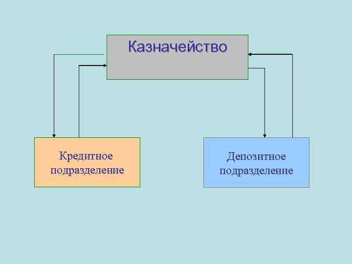 Казначейство Кредитное подразделение Депозитное подразделение 