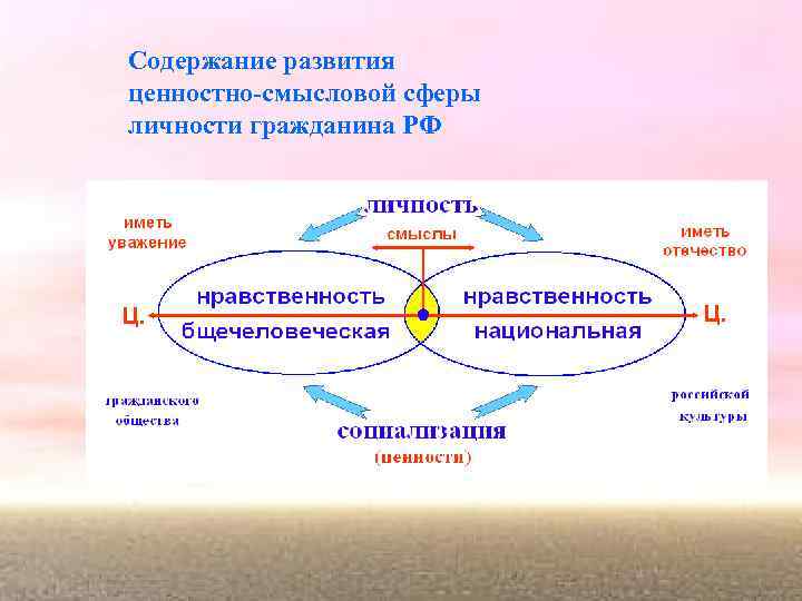 Содержание развития ценностно-смысловой сферы личности гражданина РФ 