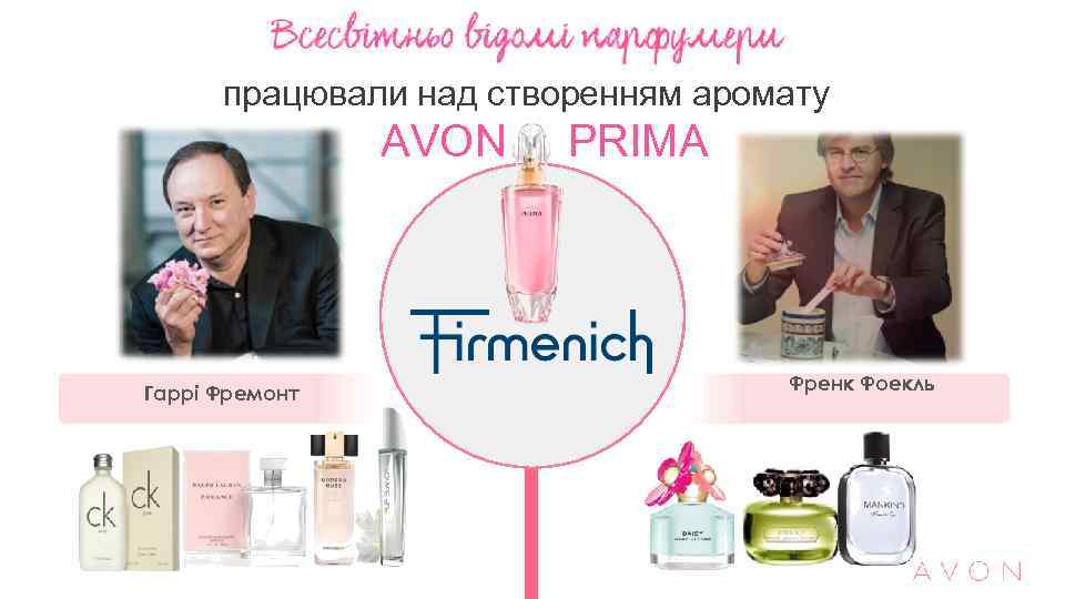 працювали над створенням аромату AVON Гаррі Фремонт PRIMA Френк Фоекль 