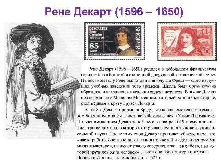 Рене Декарт (1596 – 1650) 