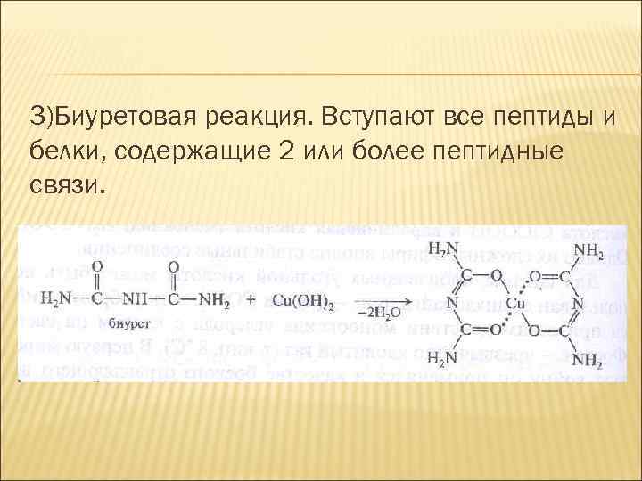 Схема биуретовой реакции