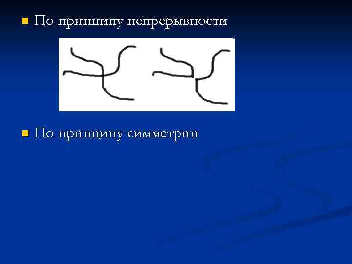 n По принципу непрерывности n По принципу симметрии 