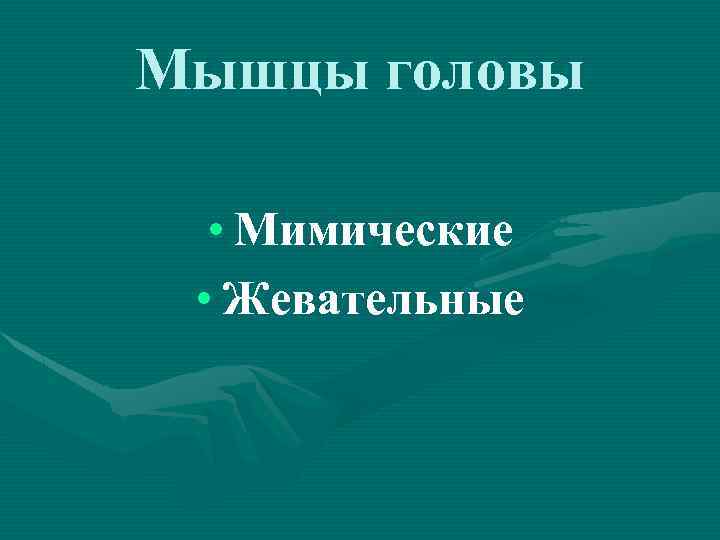 Мышцы головы • Мимические • Жевательные 