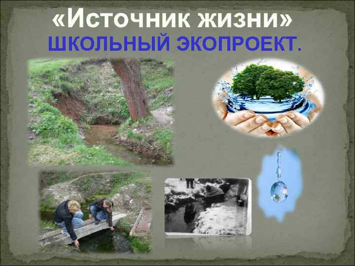  «Источник жизни» ШКОЛЬНЫЙ ЭКОПРОЕКТ. 