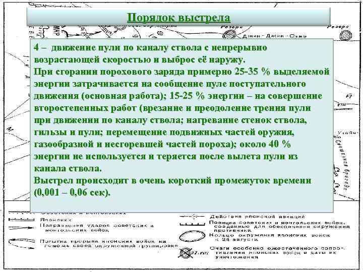Порядок выстрела 4 – движение пули по каналу ствола с непрерывно возрастающей скоростью и
