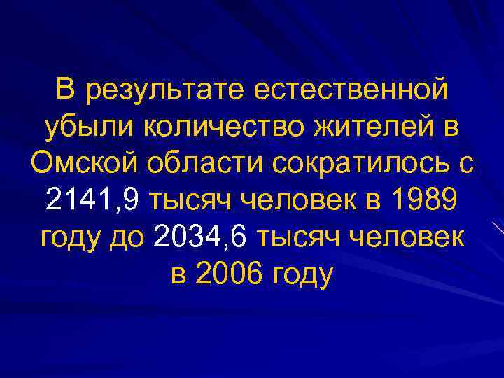 В результате естественной убыли количество жителей в Омской области сократилось с 2141, 9 тысяч