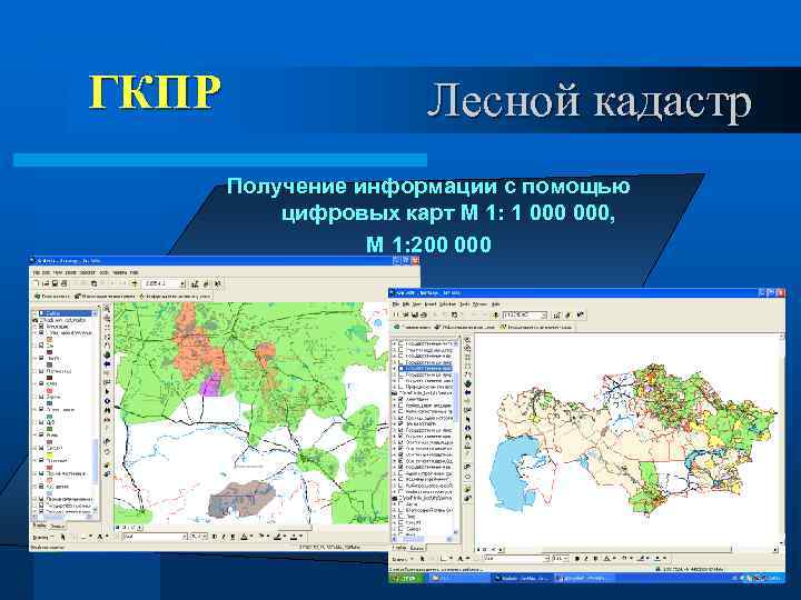  ГКПР Лесной кадастр Получение информации с помощью цифровых карт М 1: 1 000,
