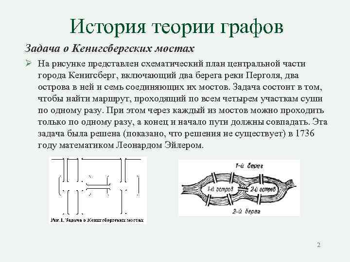 Задача 7 мостов. Кенигсбергские мосты теория графов.