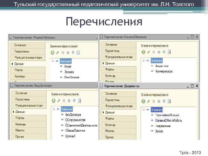Тульский государственный педагогический университет им. Л. Н. Толстого Перечисления Тула - 2013 