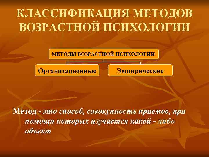 Методы исследования в возрастной психологии презентация