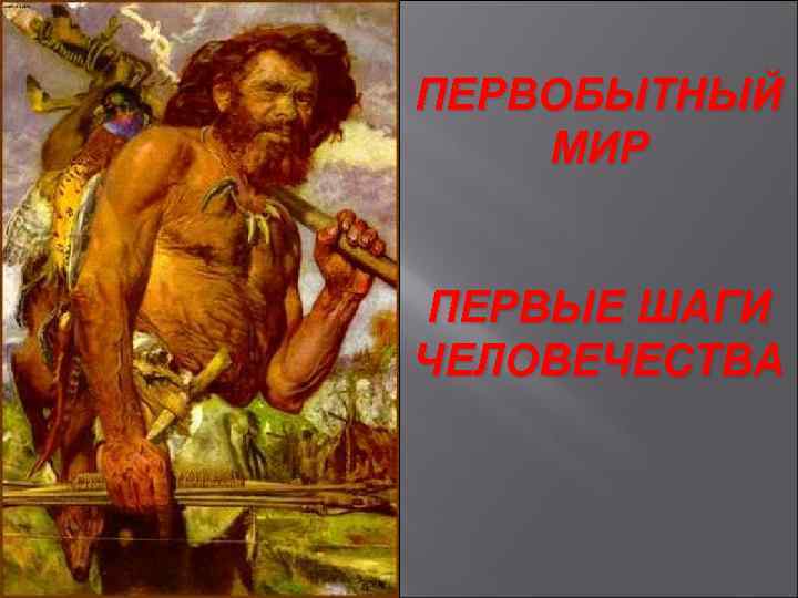 ПЕРВОБЫТНЫЙ МИР ПЕРВЫЕ ШАГИ ЧЕЛОВЕЧЕСТВА 