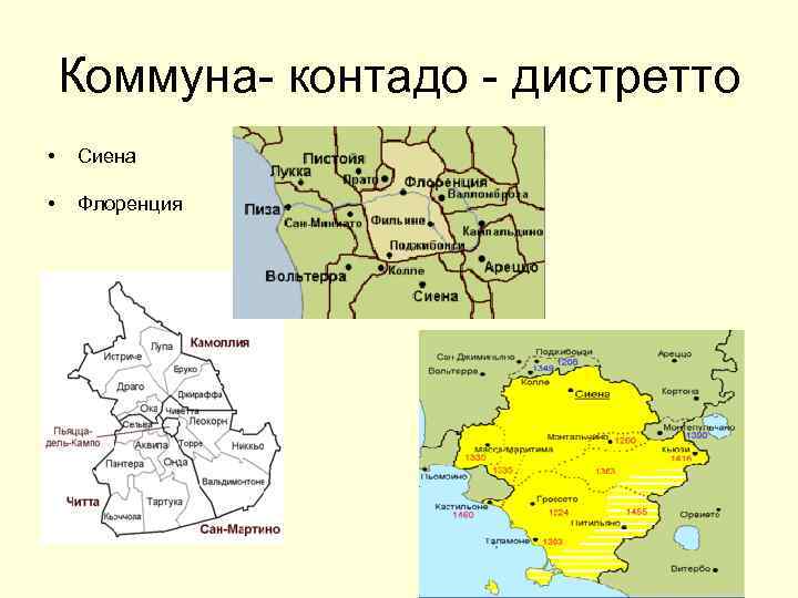 Коммуна- контадо - дистретто • Сиена • Флоренция 