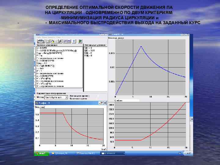 ОПРЕДЕЛЕНИЕ ОПТИМАЛЬНОЙ СКОРОСТИ ДВИЖЕНИЯ ПА НА ЦИРКУЛЯЦИИ ОДНОВРЕМЕННО ПО ДВУМ КРИТЕРИЯМ: -МИНИМУМИЗАЦИЯ РАДИУСА ЦИРКУЛЯЦИИ