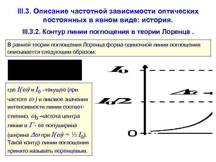 III. 3. Описание частотной зависимости оптических постоянных в явном виде: история. III. 3. 2.