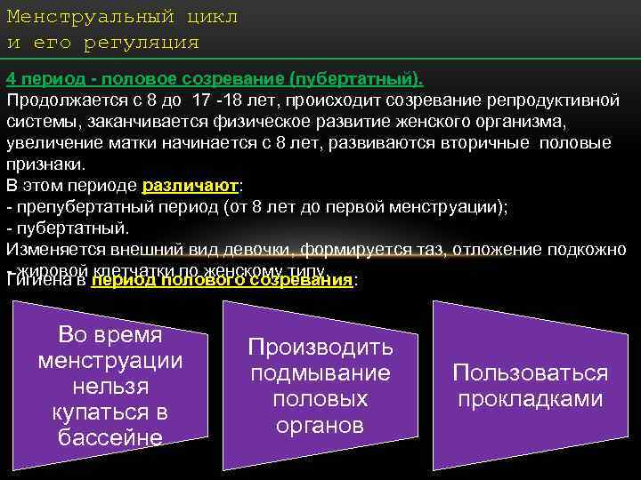 Презентация на тему менструационный цикл и регуляция