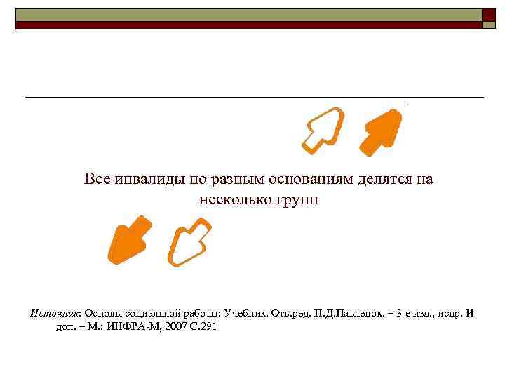    Все инвалиды по разным основаниям делятся на    