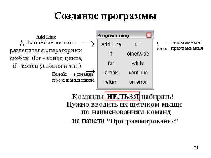 Создание программы 21 