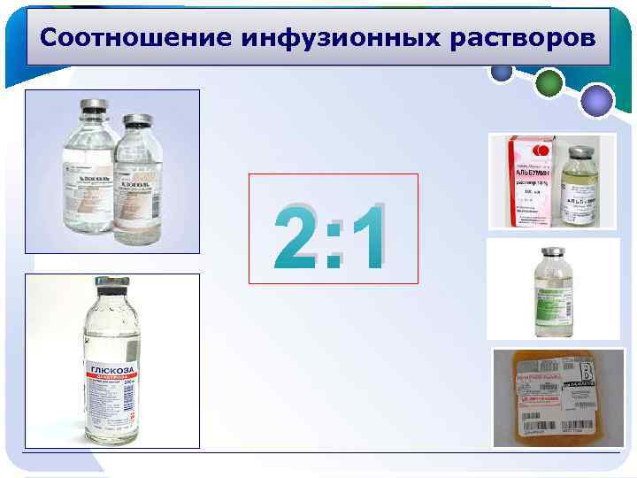 Соотношение инфузионных растворов 2: 1 