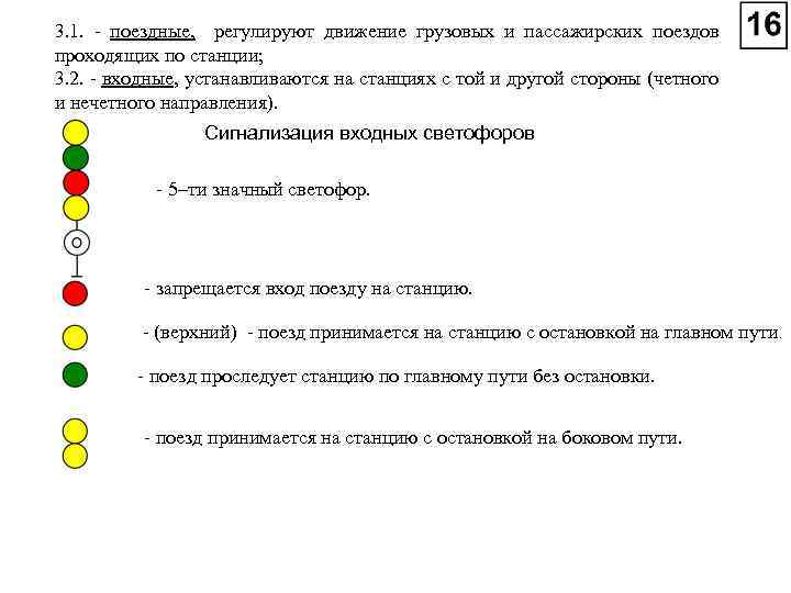 3. 1. поездные, регулируют движение грузовых и пассажирских поездов проходящих по станции; 3. 2.