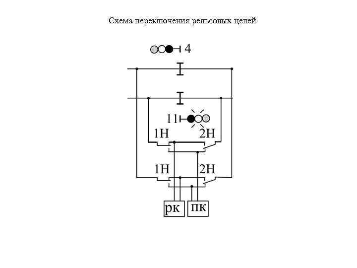 Схема переключения рельсовых цепей 