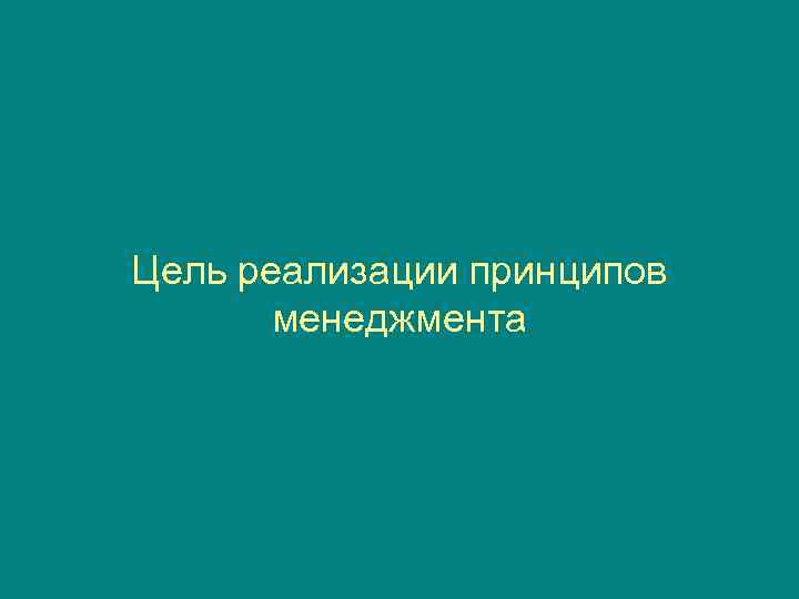 Цель реализации принципов менеджмента 