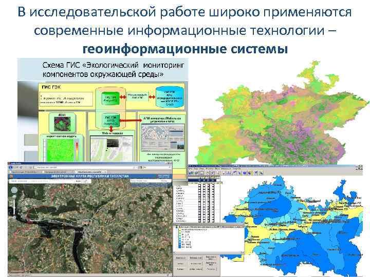 В исследовательской работе широко применяются современные информационные технологии – геоинформационные системы 