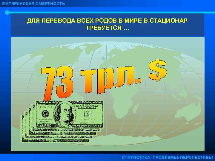 МАТЕРИНСКАЯ СМЕРТНОСТЬ ДЛЯ ПЕРЕВОДА ВСЕХ РОДОВ В МИРЕ В СТАЦИОНАР ТРЕБУЕТСЯ … СТАТИСТИКА. ПРОБЛЕМЫ.