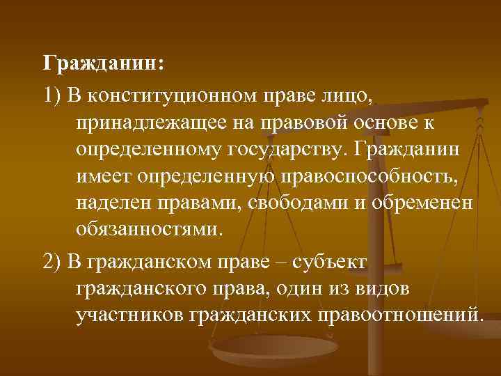 Наделить правом. Конституционное право человека. Право гражданина это определение. Права гражданина государства. Конституционно-правовые основы гражданского законодательства.