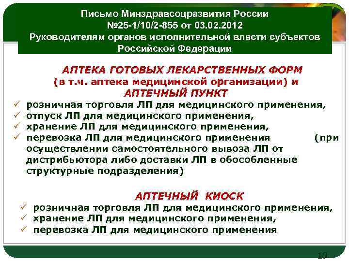 LOGO Письмо Минздравсоцразвития России № 25 -1/10/2 -855 от 03. 02. 2012 Руководителям органов