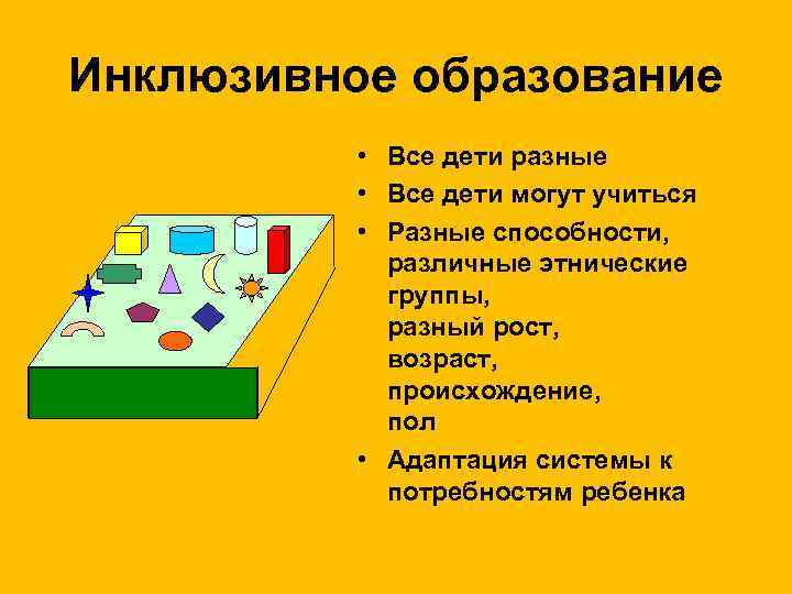 Инклюзивное образование • Все дети разные • Все дети могут учиться • Разные способности,