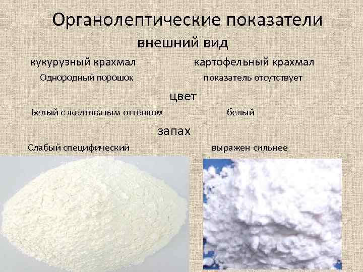 Пропорции крахмала