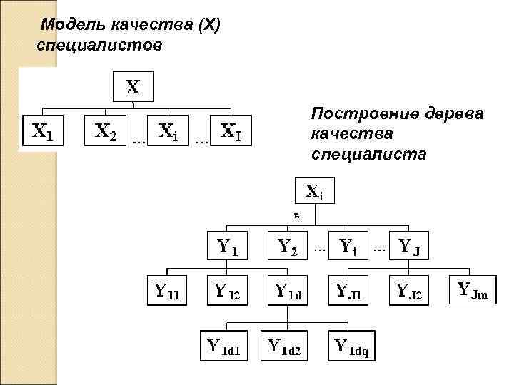 Модель качества (Х) специалистов Построение дерева качества специалиста 