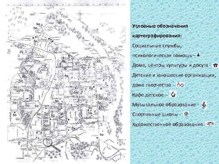 Условные обозначения картографирования: Социальные службы, психологическая помощь – Дома, центры культуры и досуга Детские