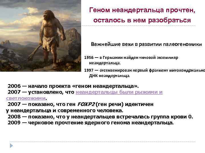 Геном неандертальца прочтен, осталось в нем разобраться Важнейшие вехи в развитии палеогеномики 1956 —