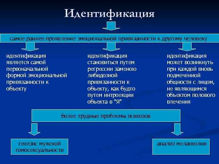 Идентификация самое раннее проявление эмоциональной привязанности к другому человеку идентификация является самой первоначальной формой