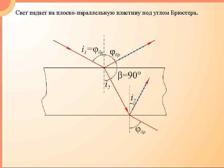 Естественный свет падает на диэлектрик под углом брюстера этому случаю соответствует рисунок