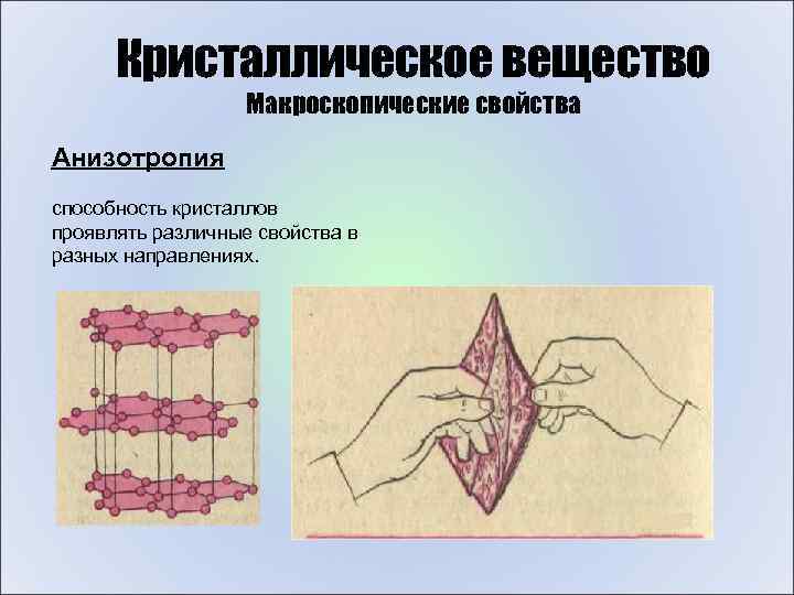 Анизотропия это. Кристаллическая анизотропия. Анизометропия кристаллов. Анизотропные Кристаллы примеры. Анизотропия свойств кристаллов.