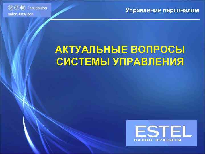 Управление персоналом АКТУАЛЬНЫЕ ВОПРОСЫ СИСТЕМЫ УПРАВЛЕНИЯ 