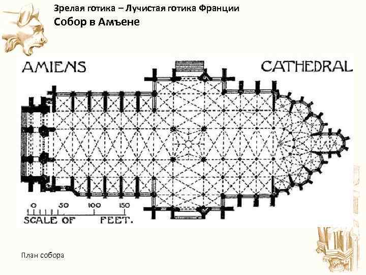  Зрелая готика – Лучистая готика Франции Собор в Амъене План собора 