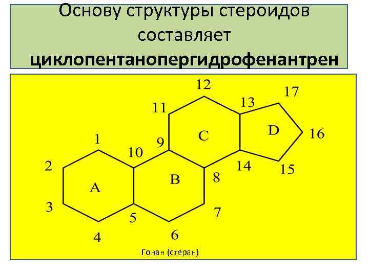 Изомерия стероидов Различаются заместителями у 5 и 10 углеродных атомов 