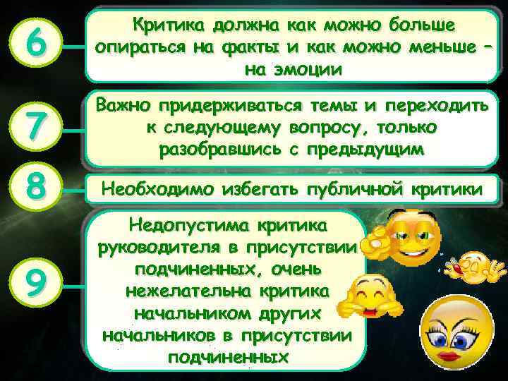 6 Критика должна как можно больше опираться на факты и как можно меньше –