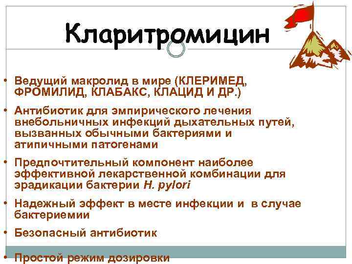 Кларитромицин • Ведущий макролид в мире (КЛЕРИМЕД, ФРОМИЛИД, КЛАБАКС, КЛАЦИД И ДР. ) •