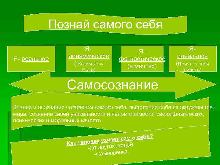   Познай самого себя      Я- Я- реальное 