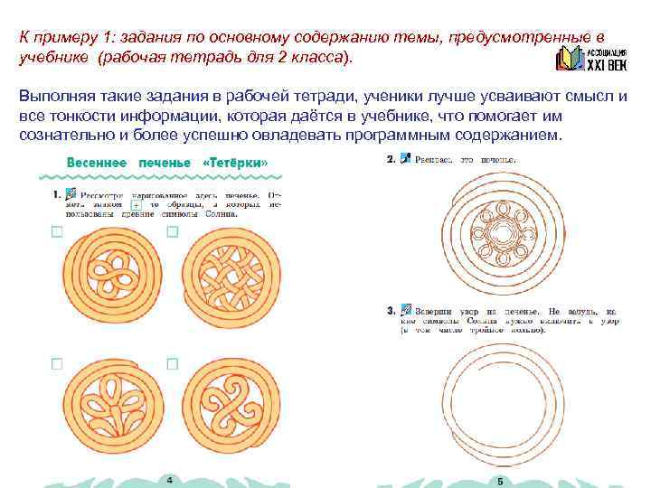   задания по основному содержанию темы, предусмотренные в учебнике Пример 2: страницы учебника