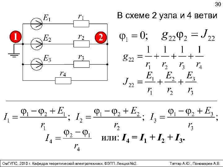 Найти токи в схеме методом контурных токов