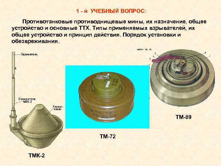 Минный шлагбаум из противотанковых мин схема