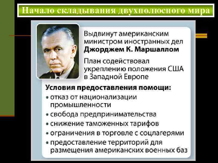 Послевоенное устройство мира начало холодной войны презентация