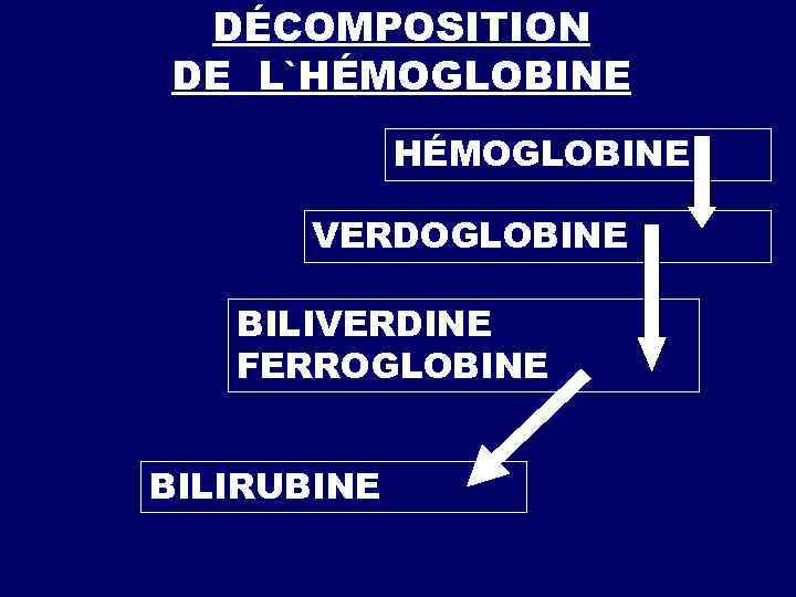 МÉTABOLISME DE LA BILIRUBINE FOIE BILIRUBINE BILIRUBINE- DIGLUCURONIDE INTESTIN E G EN GRELE O