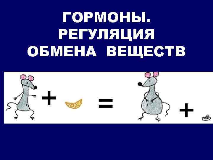 ГОРМОНЫ. РЕГУЛЯЦИЯ ОБМЕНА ВЕЩЕСТВ 
